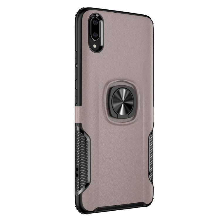 Shockproof Car Magnetic Case with 360 Degree Gold Armor Ring for VIVO V11