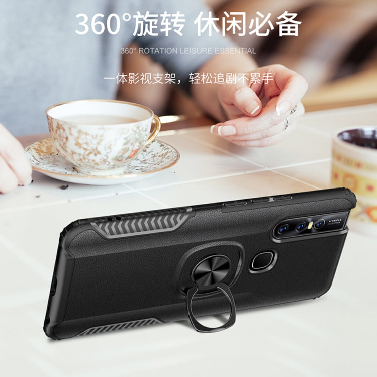 Shockproof Car Magnetic Case with 360 Degree Gold Armor Ring for VIVO V15