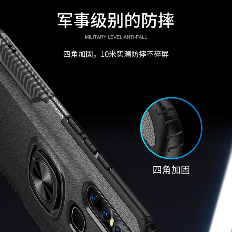 Shockproof Car Magnetic Case with 360 Degree Gold Armor Ring for VIVO V15
