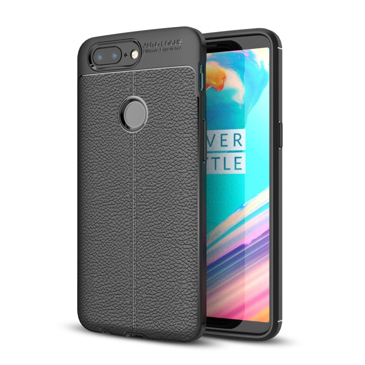 For OnePlus 5T Litchi Texture Soft TPU Protective Back Cover Case