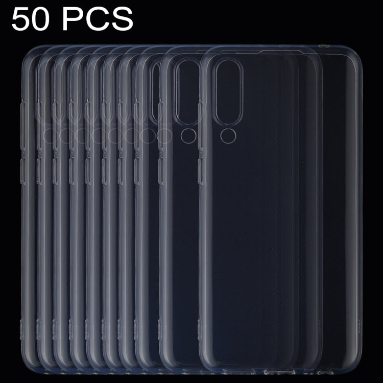 50 PCS 0.75mm Ultrathin Transparent TPU Soft Protective Case for Meizu 16Xs