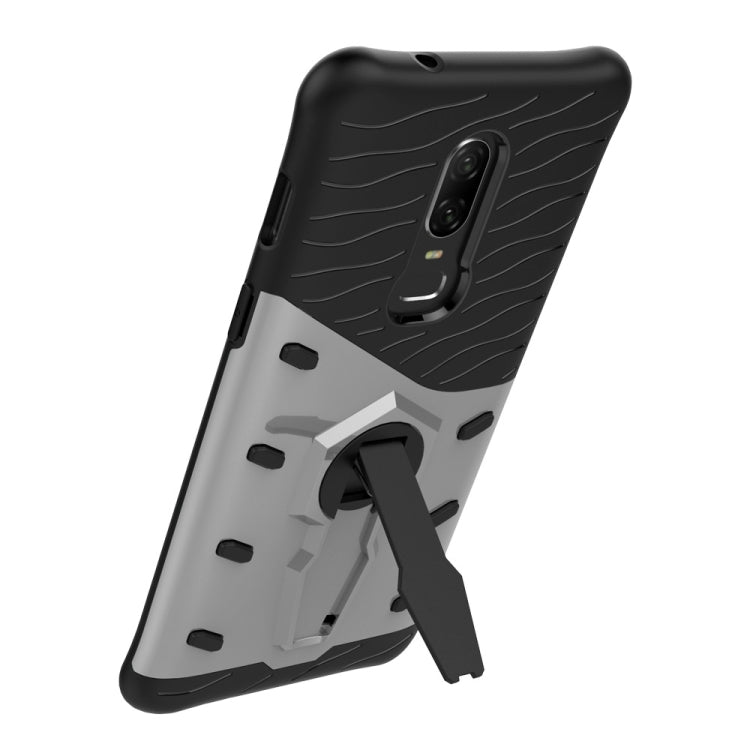PC + TPU Dropproof Sniper Hybrid Case for OnePlus 6, with 360 Degree Rotation Holder