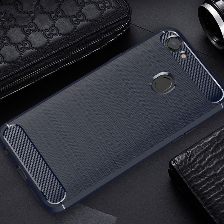 For OPPO A79 Brushed Texture Carbon Fiber Shockproof TPU Rugged Armor Protective Case