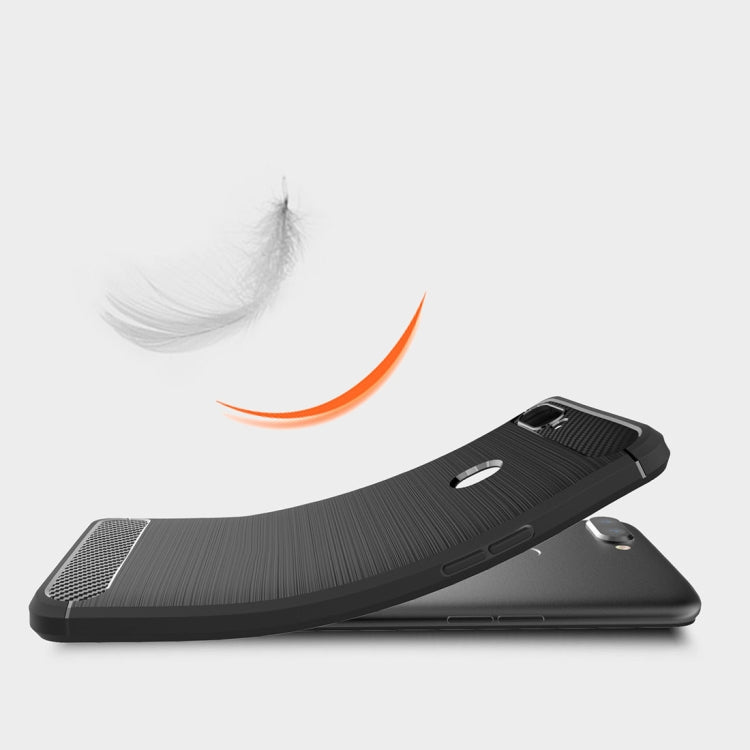 For OPPO R11s Plus Brushed Texture Carbon Fiber Shockproof TPU Rugged Armor Protective Case