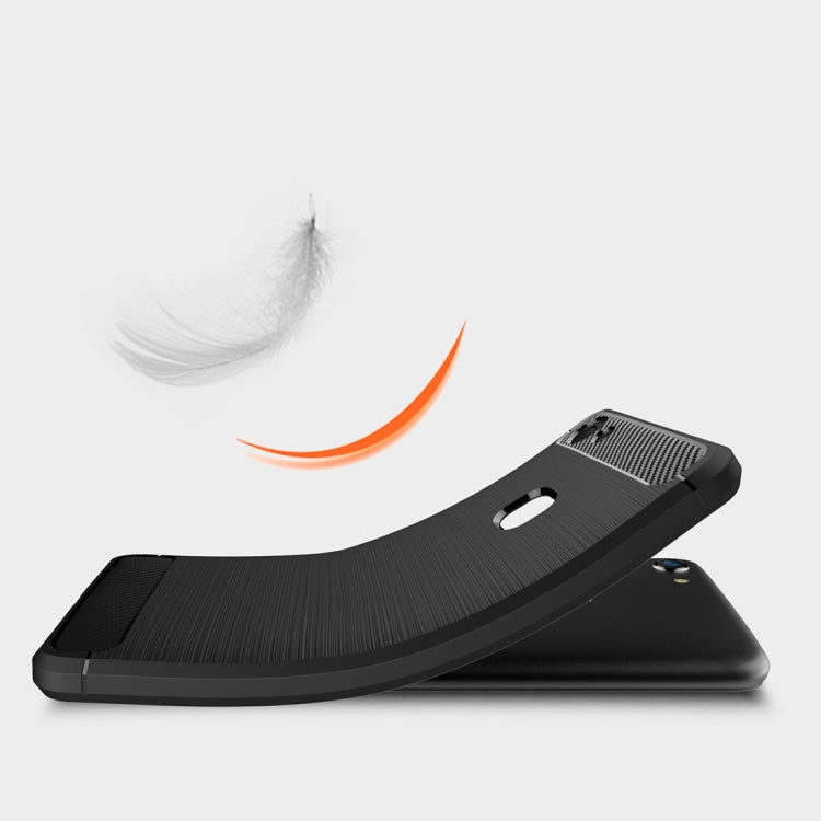 For Vivo V7 Brushed Texture Carbon Fiber Shockproof TPU Rugged Armor Protective Case