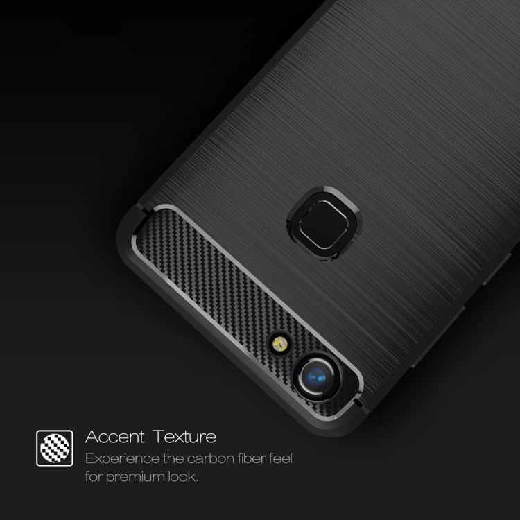 For Vivo V7 Brushed Texture Carbon Fiber Shockproof TPU Rugged Armor Protective Case