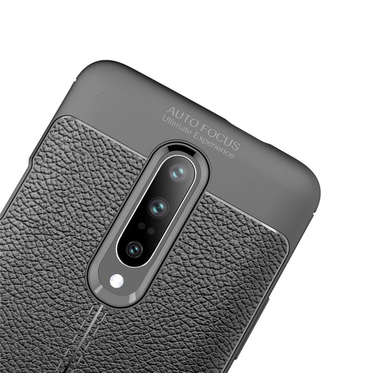 Litchi Texture TPU Shockproof Case for OnePlus 7 (Black)