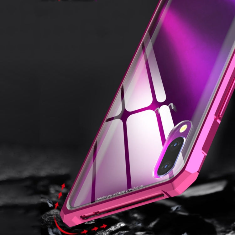 Buckle Series Metal Frame + Tempered Glass Cover Case for Vivo X23 (Black)