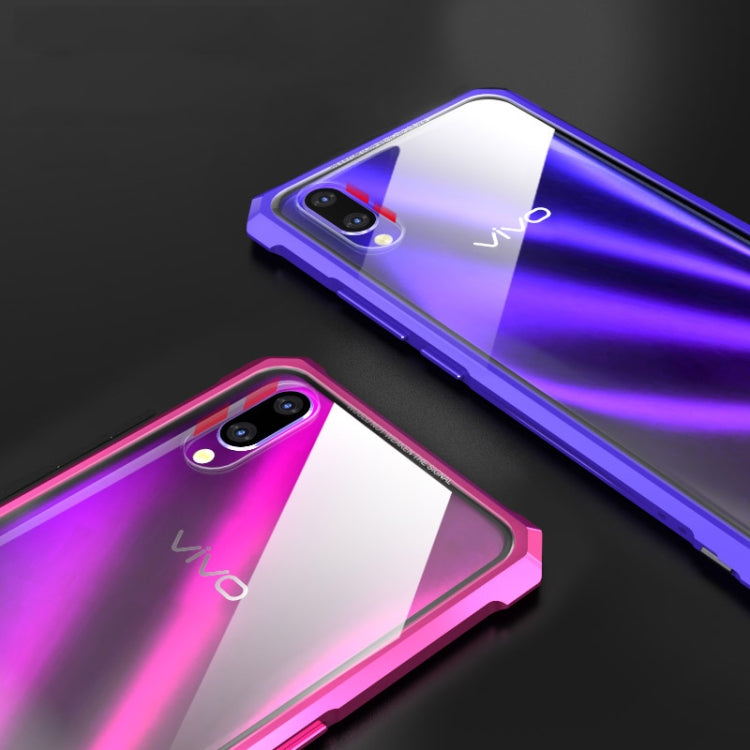 Buckle Series Metal Frame + Tempered Glass Cover Case for Vivo X23 (Black)