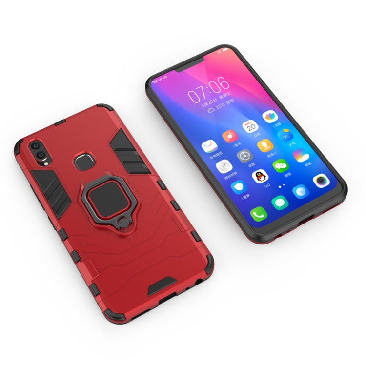 PC + TPU Shockproof Protective Case for Vivo V9, with Magnetic Ring Holder