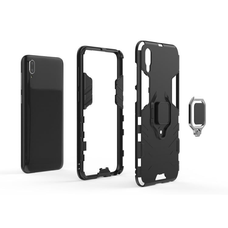 PC + TPU Shockproof Protective Case for Vivo Y97, with Magnetic Ring Holder (Grey)