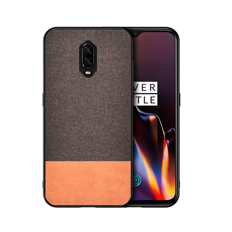 Shockproof Splicing PU + Cloth Protective Case for OnePlus 7
