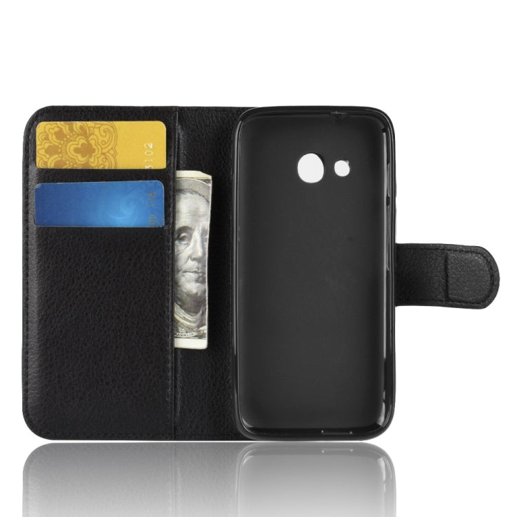 Litchi Texture Horizontal Flip Leather Case for Alcatel U3 3G, with Wallet & Holder & Card Slots