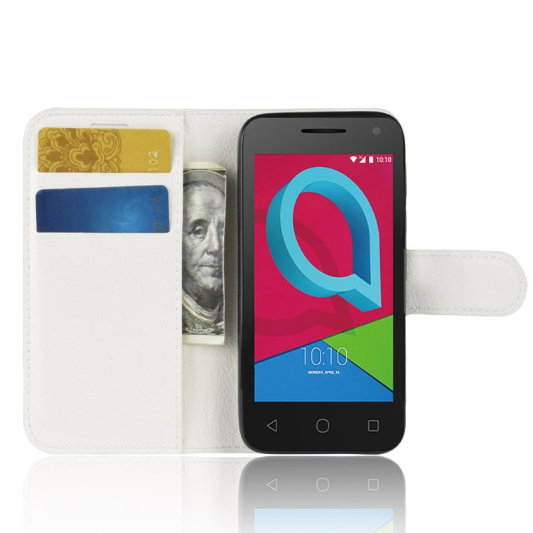 Litchi Texture Horizontal Flip Leather Case for Alcatel U3 3G, with Wallet & Holder & Card Slots