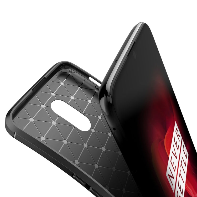 Carbon Fiber Texture Shockproof TPU Case for OnePlus 7 Pro (Black)
