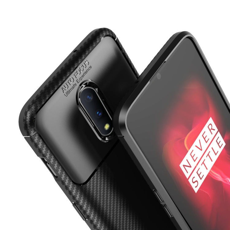 Carbon Fiber Texture Shockproof TPU Case for OnePlus 7 Pro (Black)