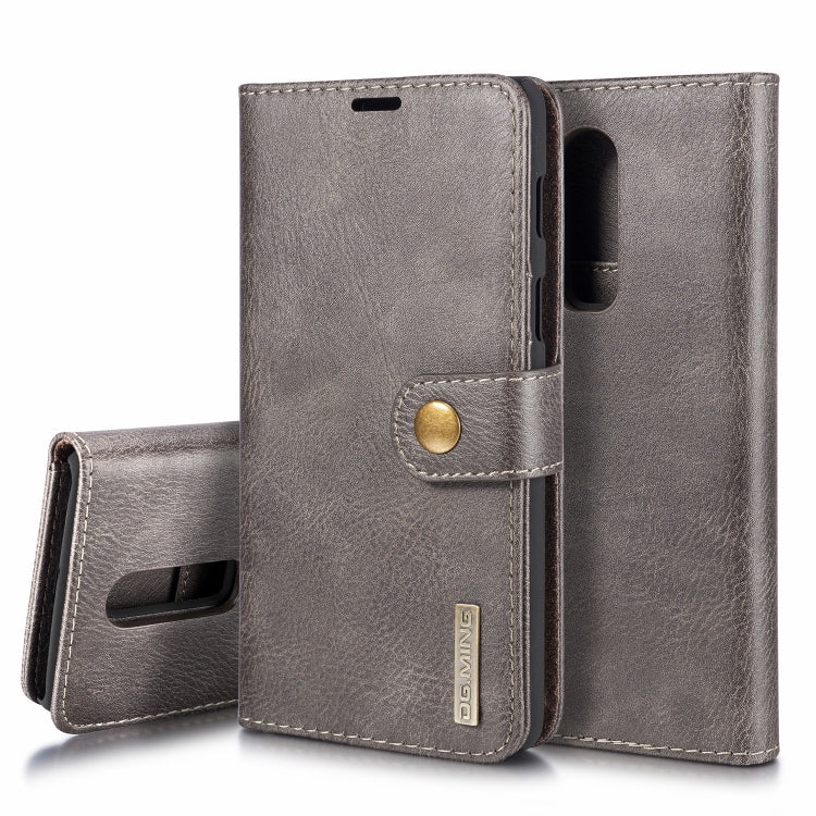 DG.MING Crazy Horse Texture Horizontal Flip Detachable Magnetic Case for OnePlus 6, with Holder & Card Slots & Wallet