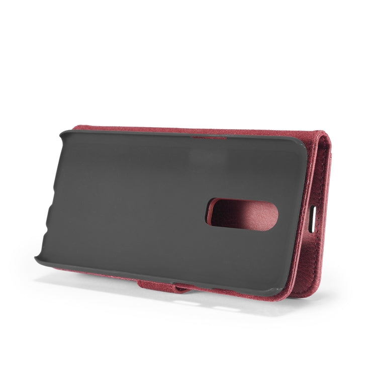 DG.MING Crazy Horse Texture Horizontal Flip Detachable Magnetic Case for OnePlus 6, with Holder & Card Slots & Wallet