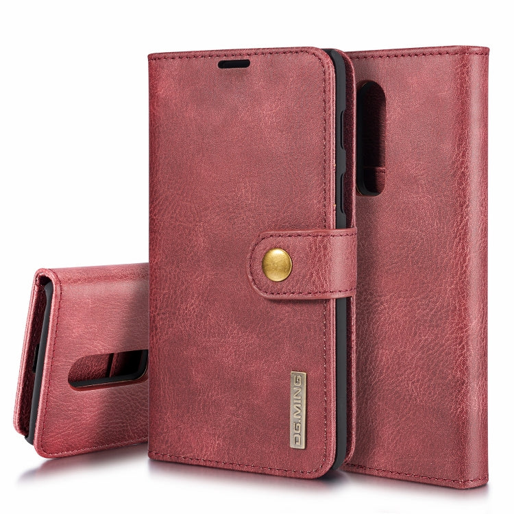 DG.MING Crazy Horse Texture Horizontal Flip Detachable Magnetic Case for OnePlus 6, with Holder & Card Slots & Wallet