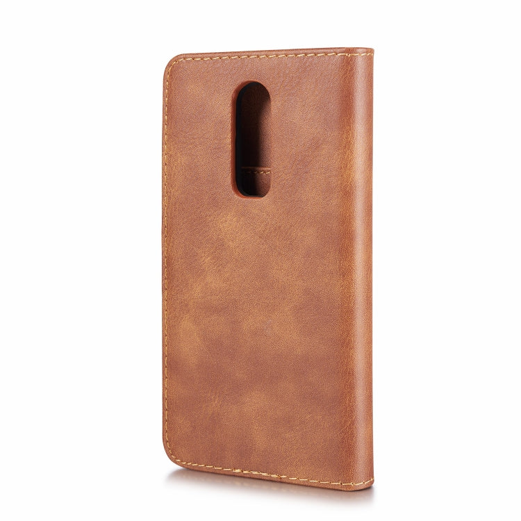 DG.MING Crazy Horse Texture Horizontal Flip Detachable Magnetic Case for OnePlus 6, with Holder & Card Slots & Wallet