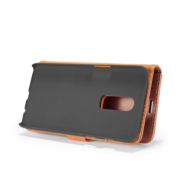 DG.MING Crazy Horse Texture Horizontal Flip Detachable Magnetic Case for OnePlus 6, with Holder & Card Slots & Wallet