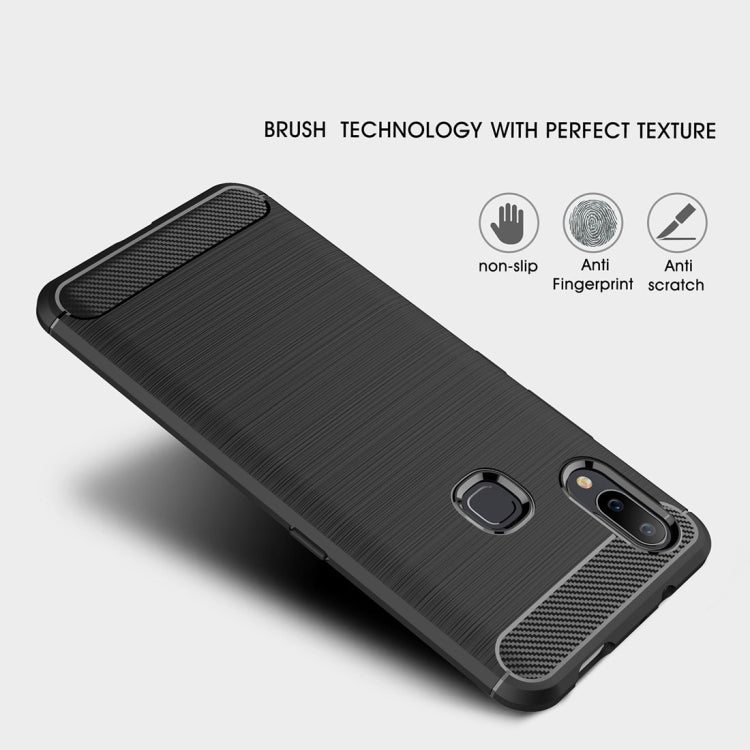 Brushed Texture Carbon Fiber Shockproof TPU Case for Vivo NEX A