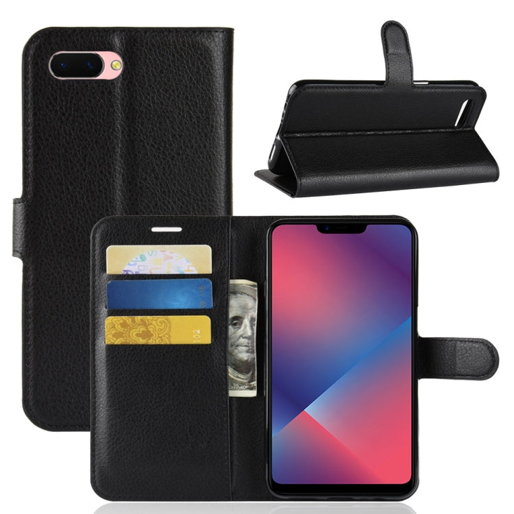 Litchi Texture Horizontal Flip Leather Case for OPPO A5, with Wallet & Holder & Card Slots