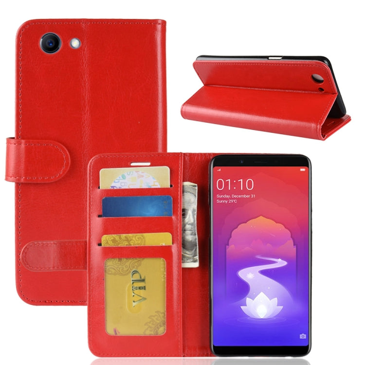 Crazy Horse Texture Horizontal Flip Leather Case for OPPO Realme 1 & F7 Youth A73S, with Wallet & Holder & Card Slots