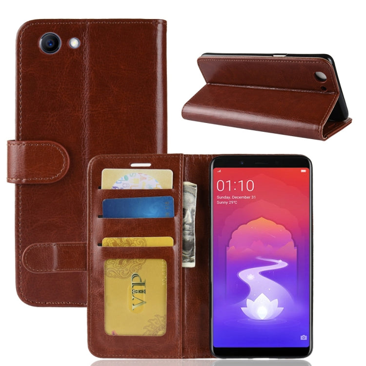 Crazy Horse Texture Horizontal Flip Leather Case for OPPO Realme 1 & F7 Youth A73S, with Wallet & Holder & Card Slots