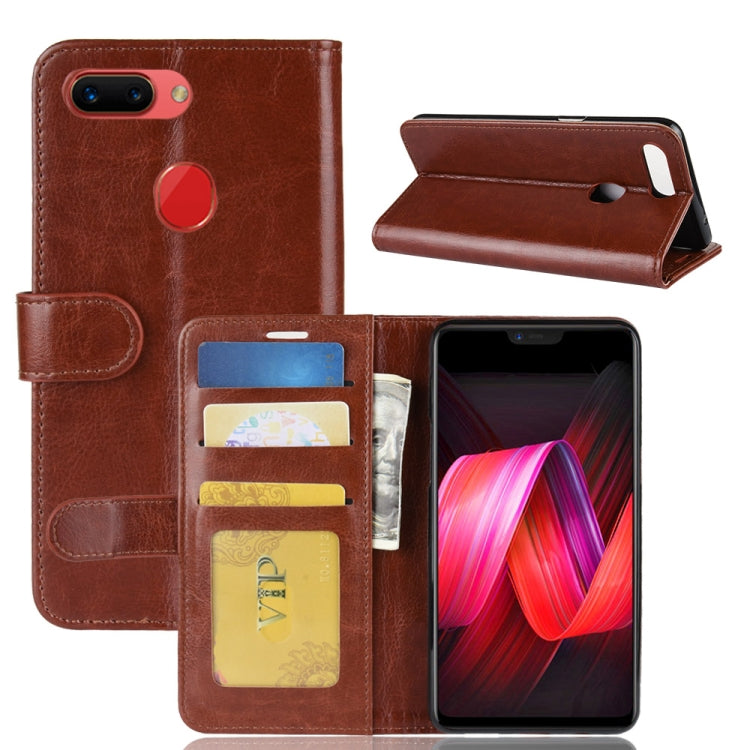 Crazy Horse Texture Horizontal Flip Leather Case for OPPO R15 Pro, with Wallet & Holder & Card Slots