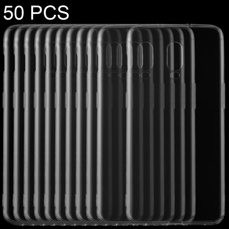 50 PCS 0.75mm Transparent TPU Case for OnePlus 6T
