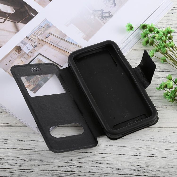 For iPhone, Galaxy, Huawei And Other 5.5-6.0 Inch Mobile Phones, Solid Color Horizontal Flip Universal Leather Case with Call Display ID & Holder & Magnetic Buckle