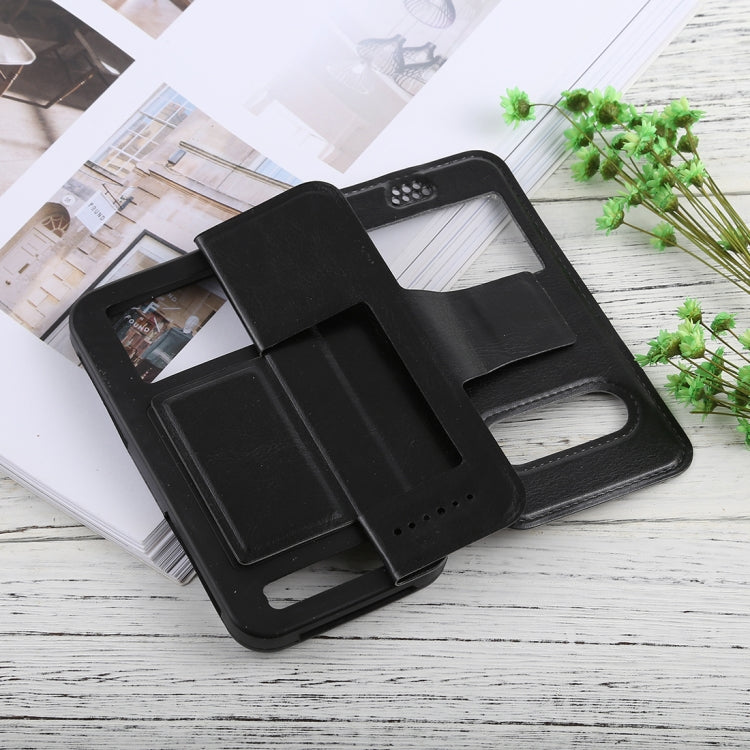 For iPhone, Galaxy, Huawei And Other 5.5-6.0 Inch Mobile Phones, Solid Color Horizontal Flip Universal Leather Case with Call Display ID & Holder & Magnetic Buckle