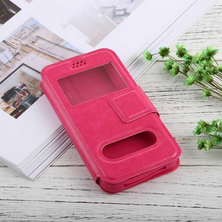 For iPhone, Galaxy, Huawei And Other 5.5-6.0 Inch Mobile Phones, Solid Color Horizontal Flip Universal Leather Case with Call Display ID & Holder & Magnetic Buckle