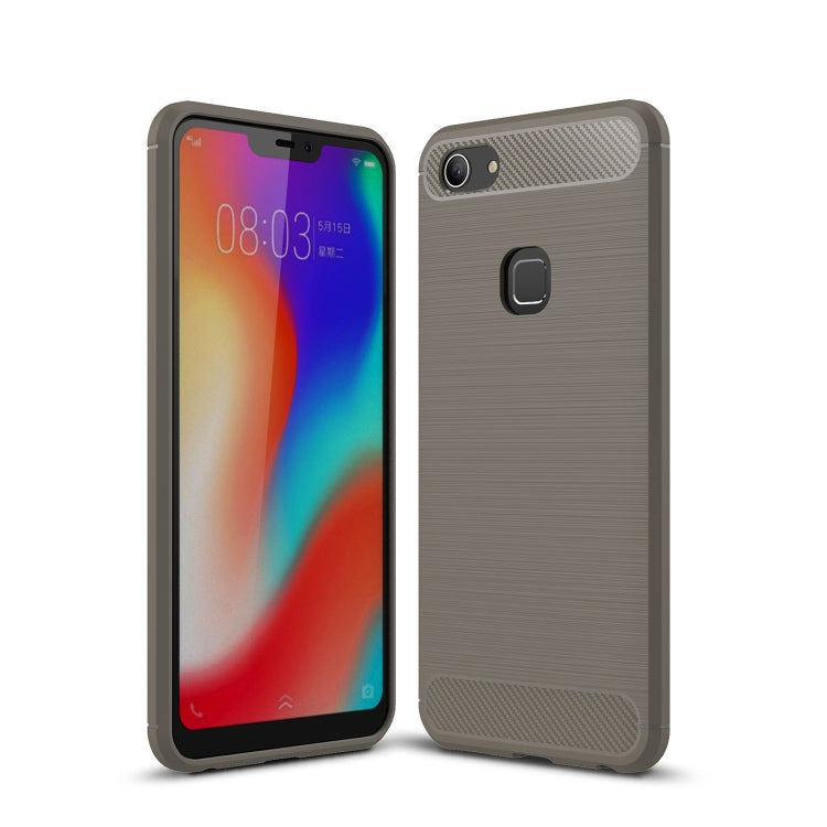 Brushed Texture Carbon Fiber Shockproof TPU Case for Vivo Y83 (Fingerprint Version)