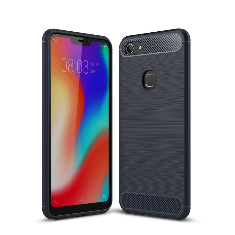 Brushed Texture Carbon Fiber Shockproof TPU Case for Vivo Y83 (Fingerprint Version)