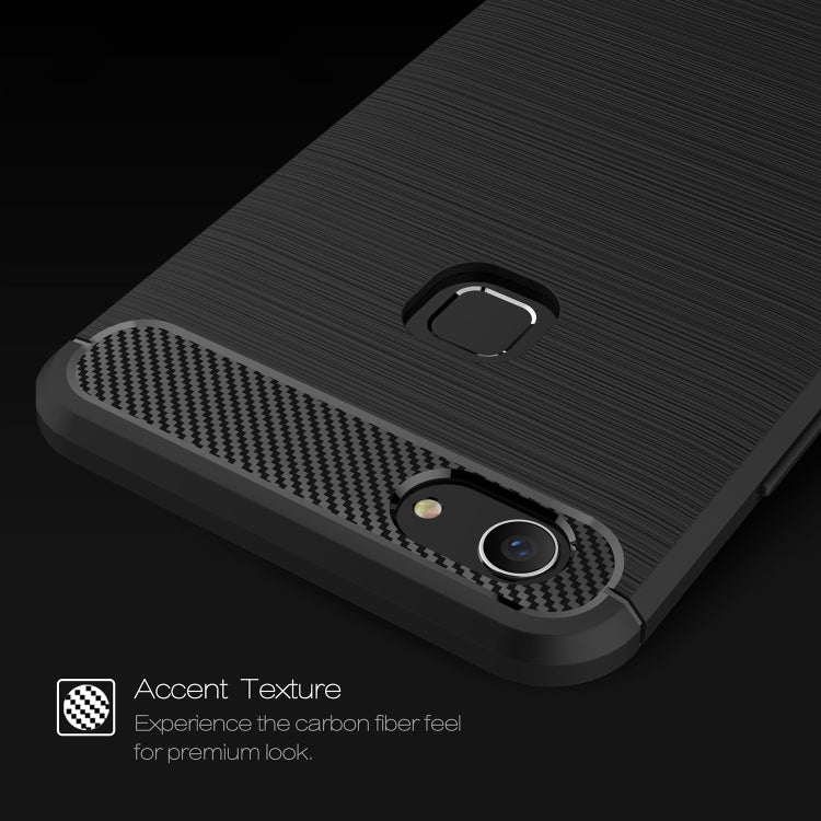 Brushed Texture Carbon Fiber Shockproof TPU Case for Vivo Y83 (Fingerprint Version)