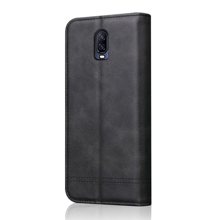 Casual Style Retro Crazy Horse Texture Horizontal Flip Leather Case for OnePlus 6T, with Card Slots & Holder & Wallet