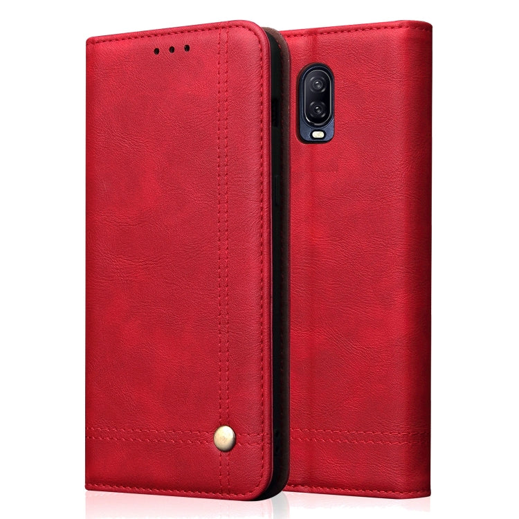 Casual Style Retro Crazy Horse Texture Horizontal Flip Leather Case for OnePlus 6T, with Card Slots & Holder & Wallet