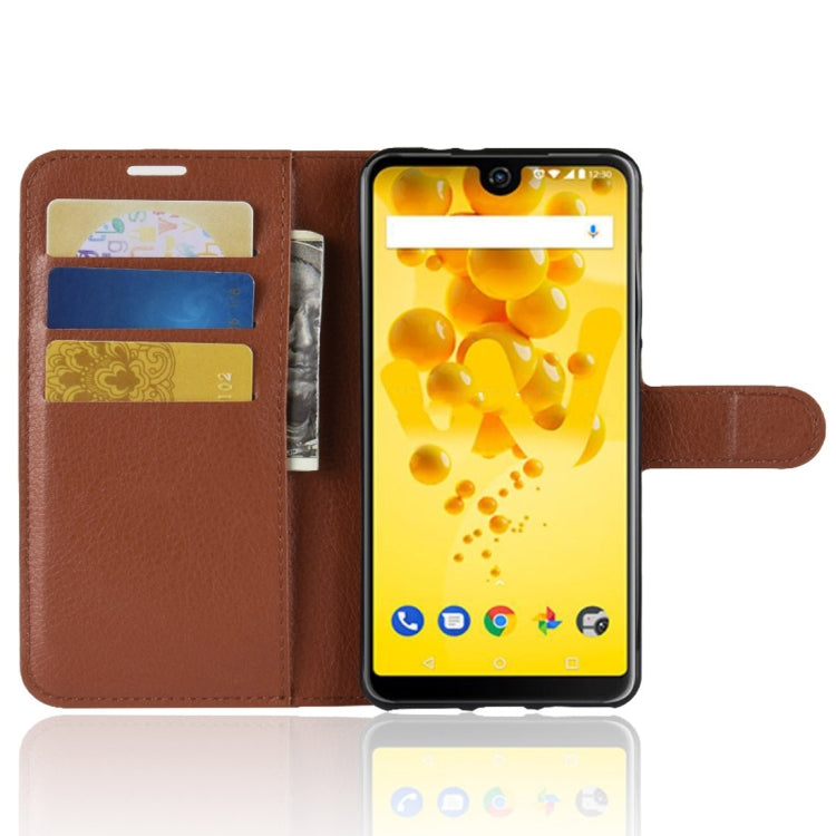 Litchi Texture Horizontal Flip Leather Case for Wiko View 2, with Holder & Card Slots & Wallet