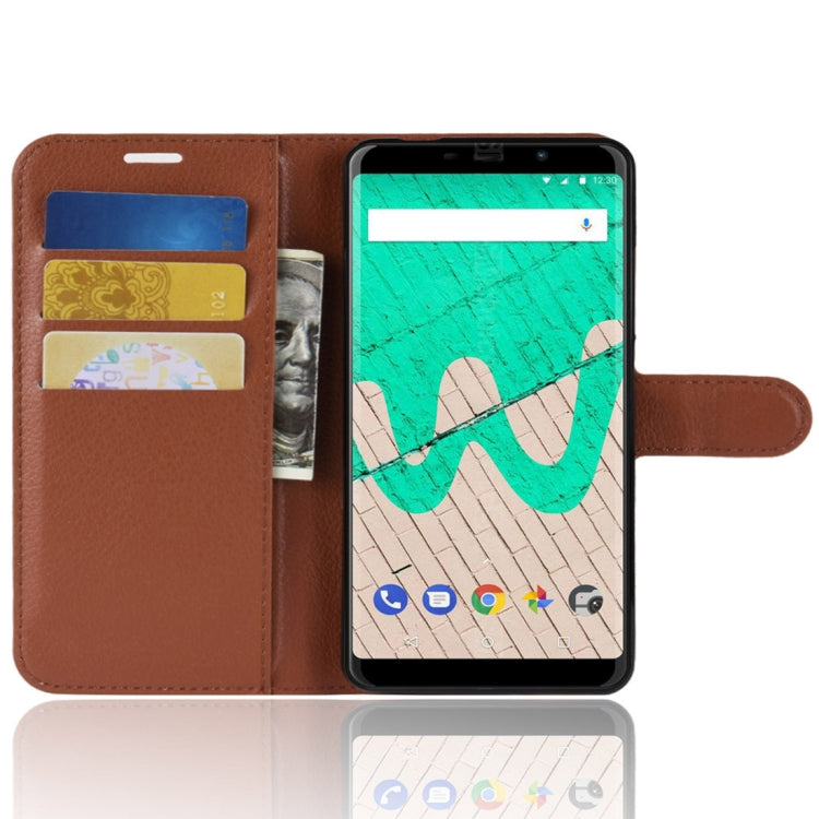 Litchi Texture Horizontal Flip Leather Case for Wiko View Max,with Wallet & Holder & Card Slots