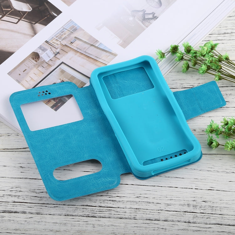 For iPhone, Galaxy, Huawei And Other 5.0-5.5 Inch Mobile Phones, Solid Color Horizontal Flip Universal Leather Case with Call Display ID & Holder & Magnetic Buckle