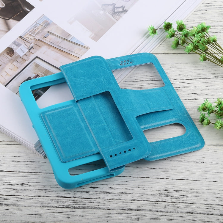 For iPhone, Galaxy, Huawei And Other 5.0-5.5 Inch Mobile Phones, Solid Color Horizontal Flip Universal Leather Case with Call Display ID & Holder & Magnetic Buckle