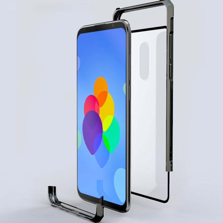 Snap-on Aluminum Frame and Tempered Glass Back Plate Case for Meizu 16th Plus