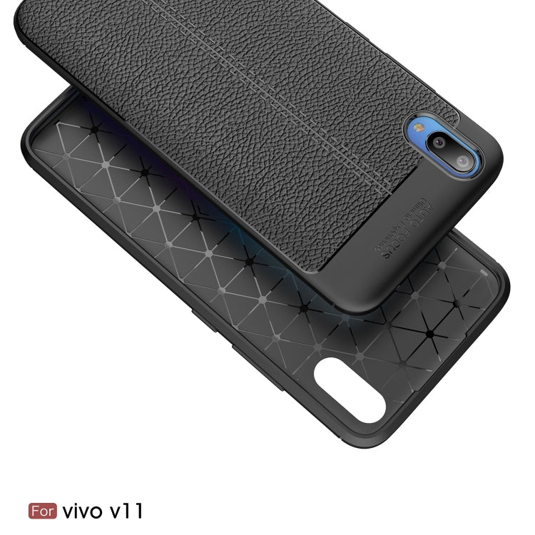 Litchi Texture TPU Shockproof Case for Vivo V11 (V11 Pro)