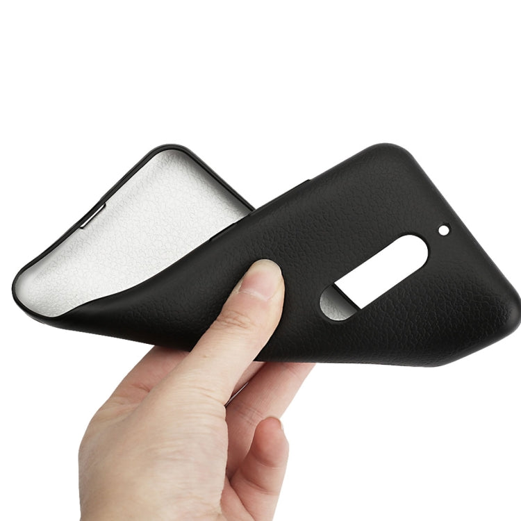 OCUBE for UMIDIGI S2 (MPH1936) Litchi Texture Solid Color Metal Paint TPU Protective Back Cover(Black)