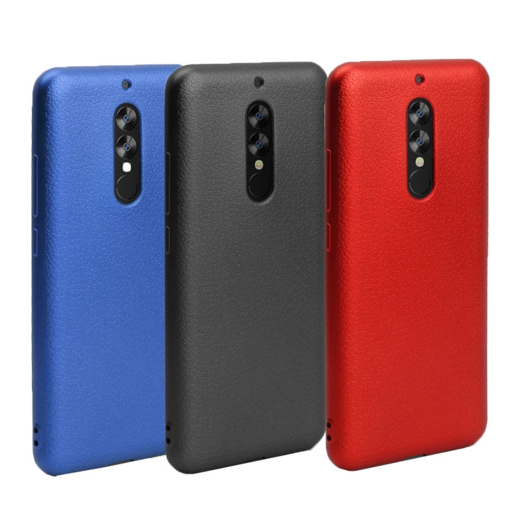 OCUBE for UMIDIGI S2 (MPH1936) Litchi Texture Solid Color Metal Paint TPU Protective Back Cover(Black)