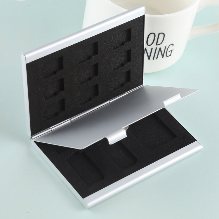 14 in 1 Memory Card Aluminum Alloy Protective Case Box for SD + 11 TF + 2 Mini SD Cards