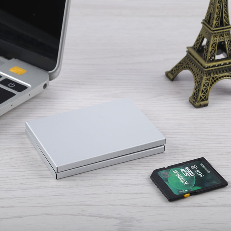 4 in 1 Memory Card Aluminum Alloy Protective Case Box for 4 SD Cards(Silver)
