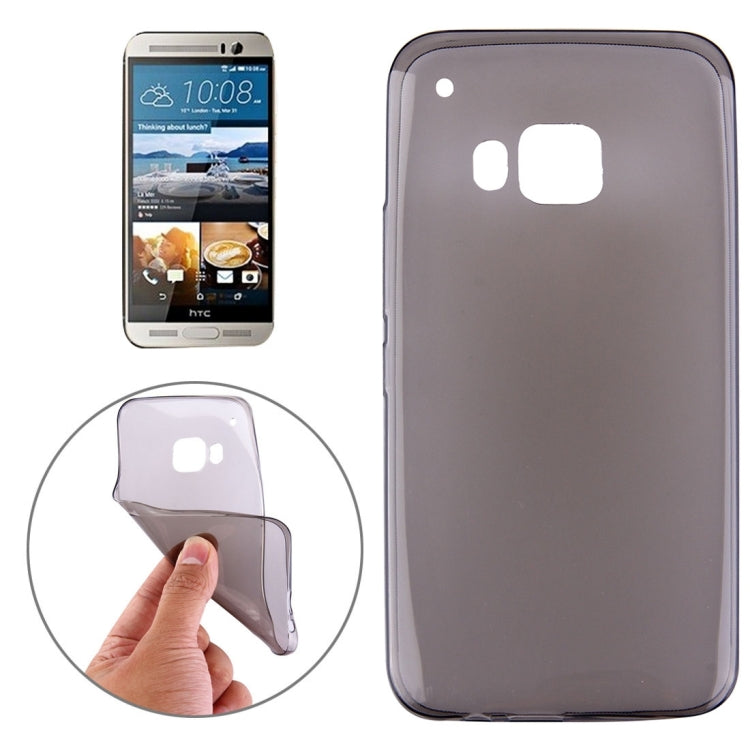 For HTC One M9 0.75mm Ultra-thin Transparent TPU Protective Case(Grey)